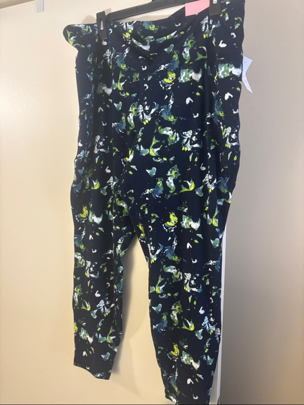 Lane Bryant Navy Floral Abstract Print Leggings